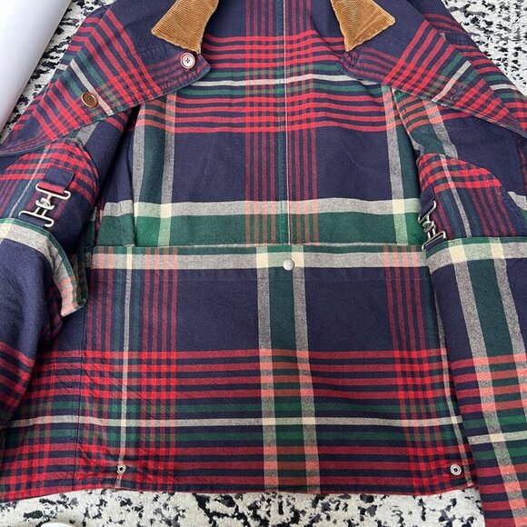 Polo Ralph Lauren Men vintage Plaid Chore / Hunting Jacket with Corduroy Collar - Picture 14 of 14